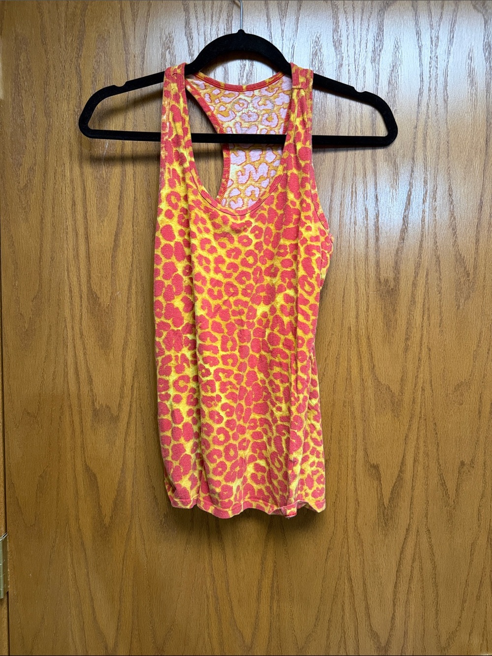 Desigual Yellow and Pink Leopard Racerback Tank